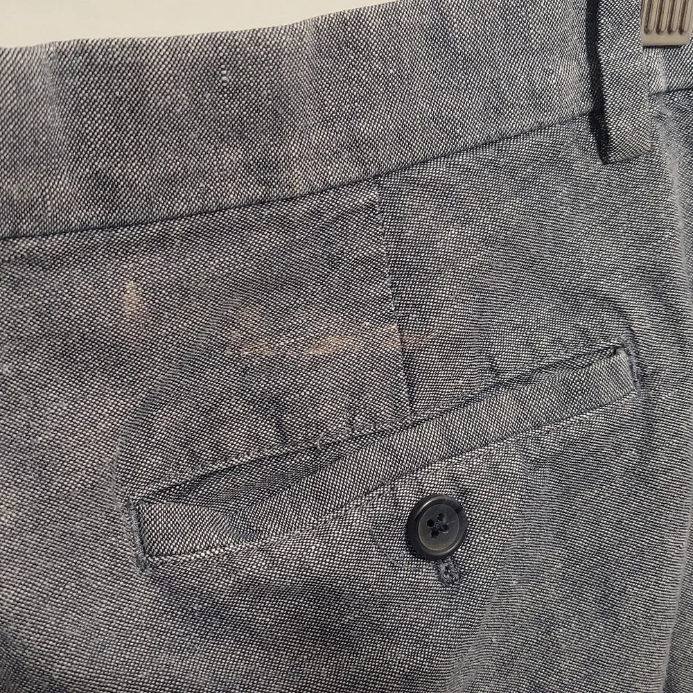 Banana Republic Mens Linen Blend Tapered Heather Blue Pants Size 32X32 Size 32